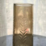 Florero de Vidrio Caramelo Tallado