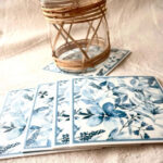 Linea Crumble Posavasos en vinílico - Naturaleza Azul