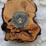 Taquito de Madera con Medalla en Platil incrustada