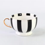 Taza Cata en Cerámica Blanco - Rayado / Hilo Oro