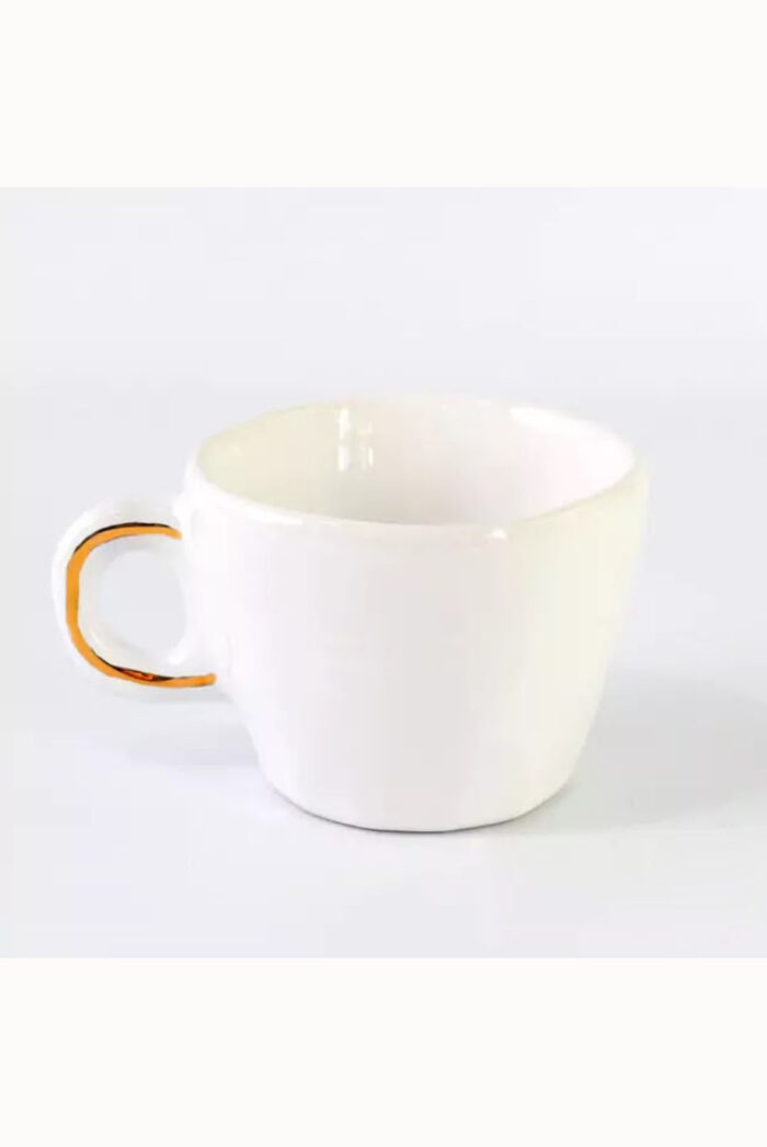 Taza Cónica Blanco / Hilo Oro - Imagen 1