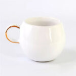 Taza Globo en Cerámica Blanco / Hilo Oro